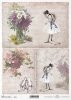 vintage, retro, kwiat, powojnik, clematis, baletnica, tancerka, tło, nuty, dekor, ornament, R726, flower, clematis, ballerina, dancer, background, notes, decoration, ornament, Blume, Clematis, Ballerina, Tänzerin, Hintergrund, Noten, Dekoration, Ornament,